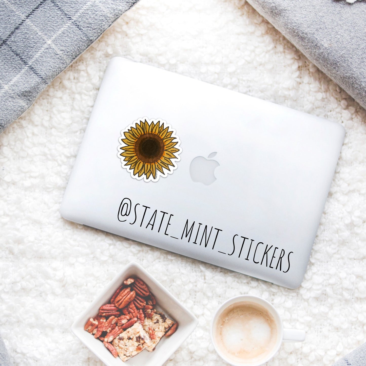 Sunflower Sticker / Decal | For Car, Laptop, Cooler, Flask, and More, watercolor, floral, vinyl, dishwasher safe, waterproof, gift
