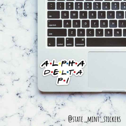 Alpha Delta Pi  Sorority Friends Sticker | 3.5"  / Decal |  for Car, Laptop, Mug, Cup, Cooler, Planner, big little reveal, bid day basket