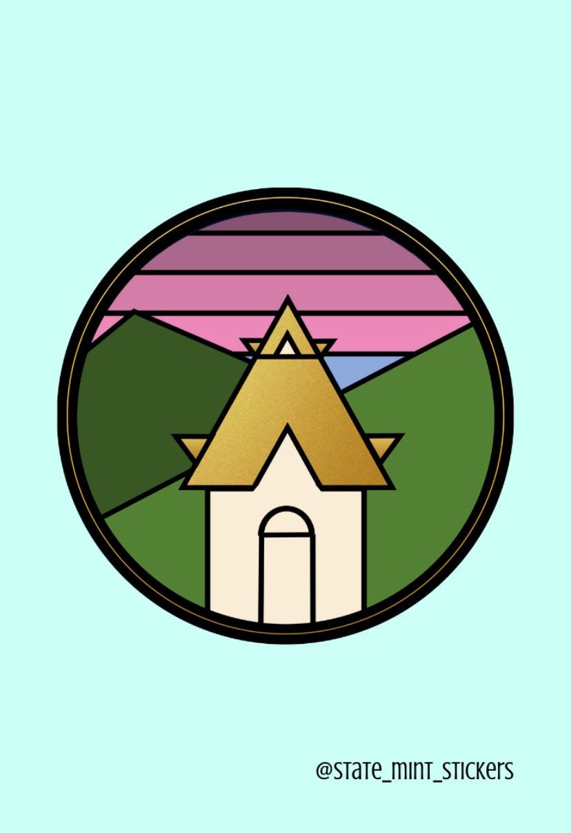 Dahlonega Circle Sticker / Decal | Price Memorial Steeple at the North Georgia, university college sticker decal, car, laptop, computer