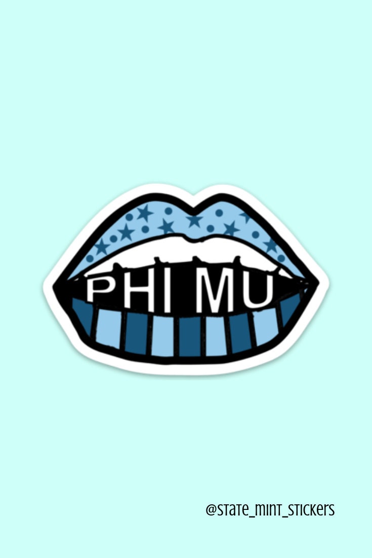 Phi Mu Sorority Lips Sticker / Decal | 3.5" Wide