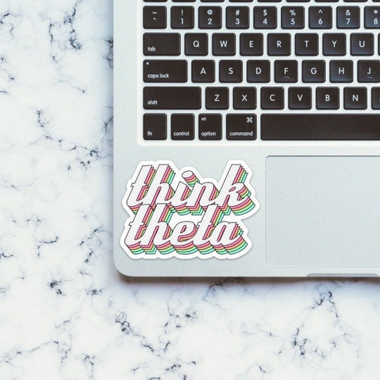 Kappa Alpha Theta "Think Theta" Pastel Layers Sorority Sticker / Decal | 4" Wide
