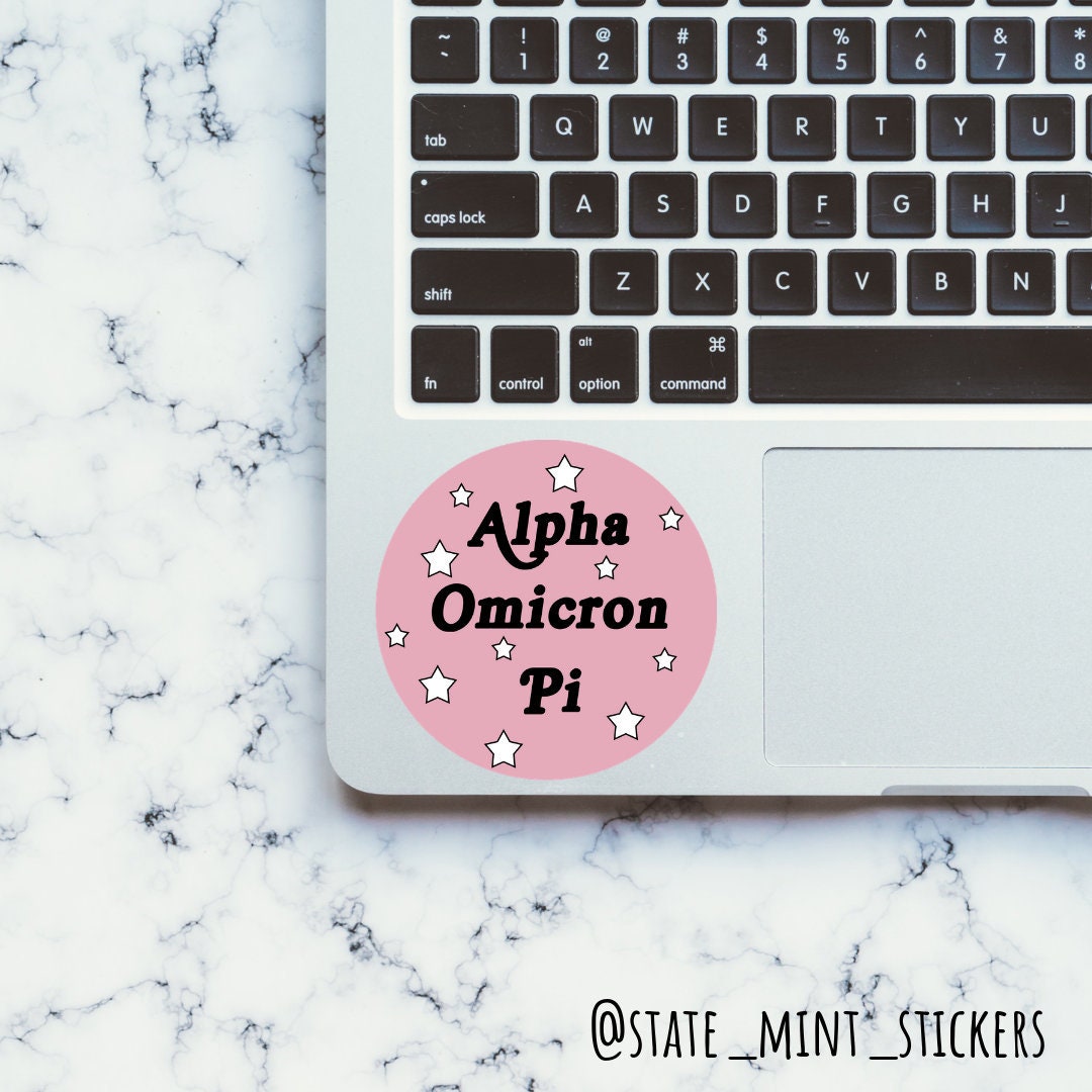 Alpha Omicron Pi Sorority Sticker | Groovy Stars | 3.5" | Vinyl Decal for Car, Laptop, Yeti, Cooler, Water Bottle, and More
