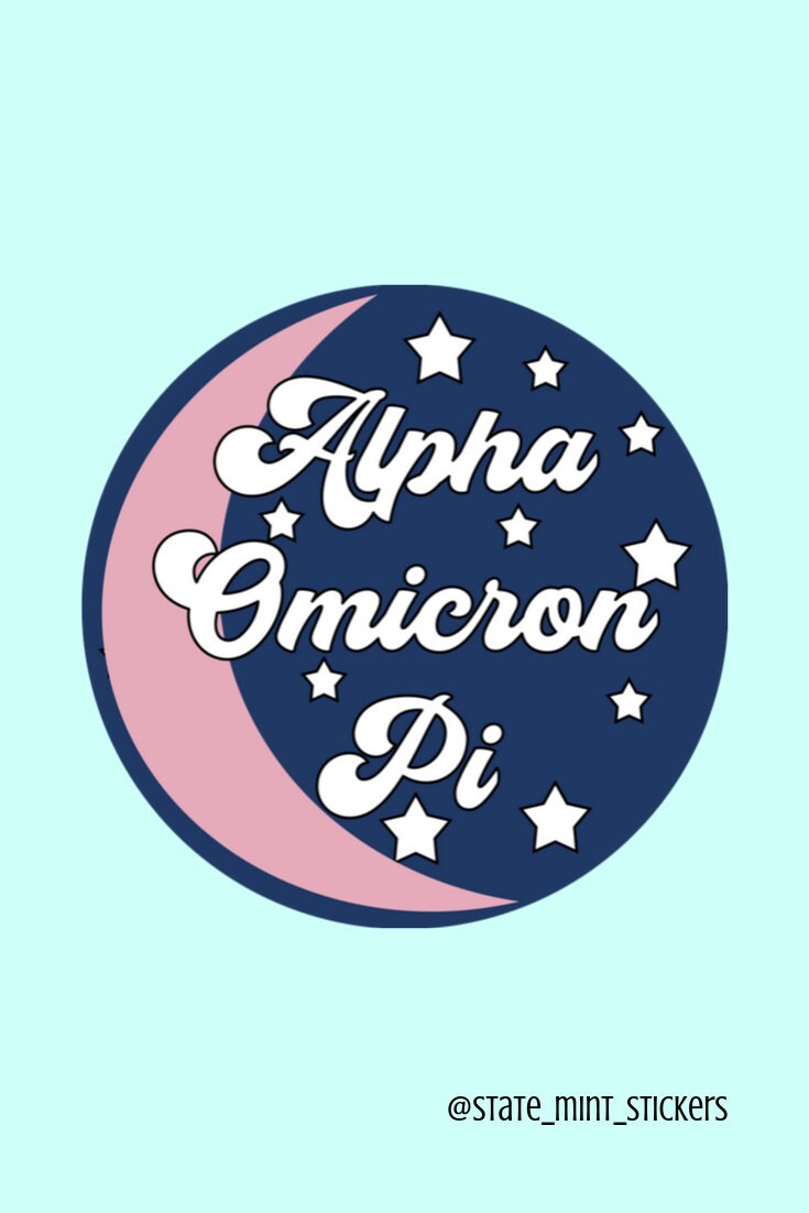 Alpha Omicron Pi Sorority Sticker | Groovy Stars | 3.5" | Vinyl Decal for Car, Laptop, Yeti, Cooler, Water Bottle, and More