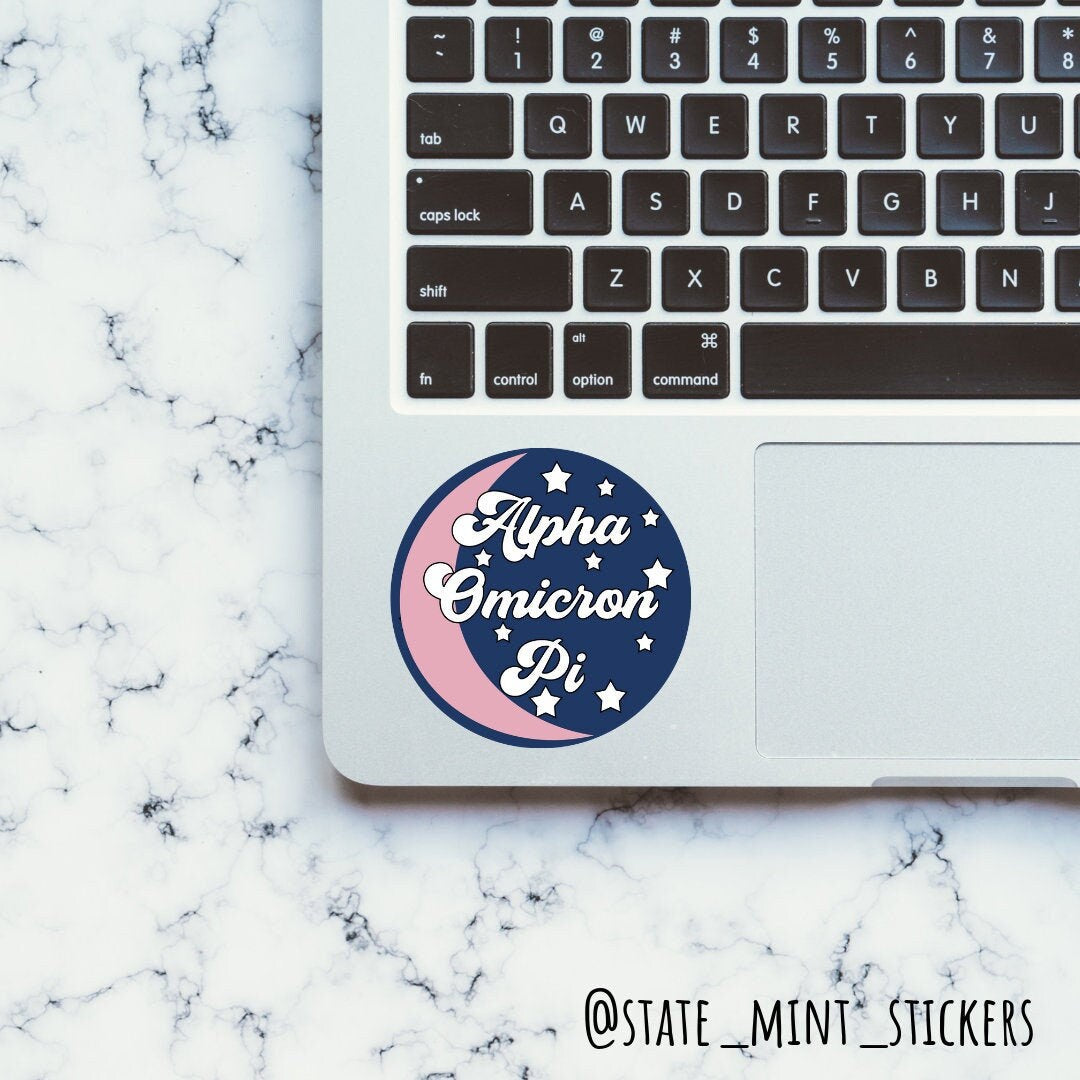 Alpha Omicron Pi Sorority Sticker | Groovy Stars | 3.5" | Vinyl Decal for Car, Laptop, Yeti, Cooler, Water Bottle, and More