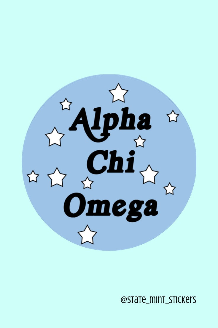Alpha Chi Omega Sorority Stars Letters Sticker