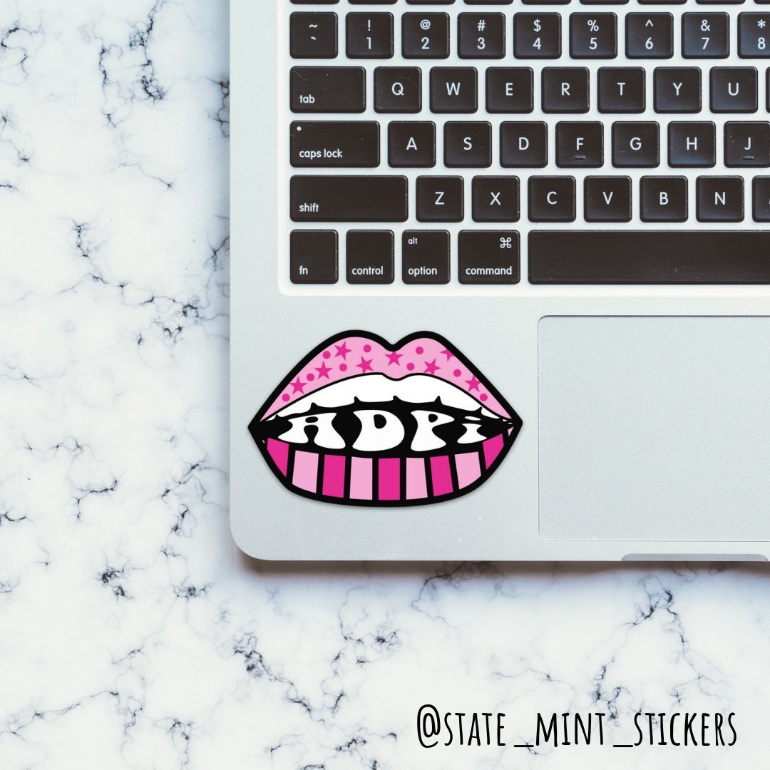 Alpha Delta Pi Pink Stars and Lips Sticker / Decal  | 3.5" | for car, laptop, cooler, water bottle and more