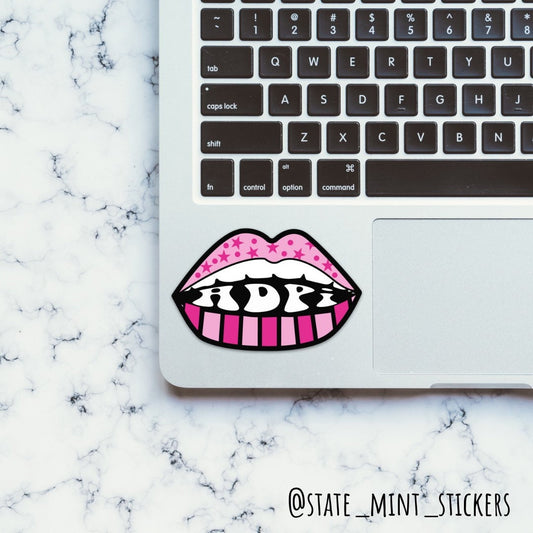 Alpha Delta Pi Pink Stars and Lips Sticker / Decal  | 3.5" | for car, laptop, cooler, water bottle and more