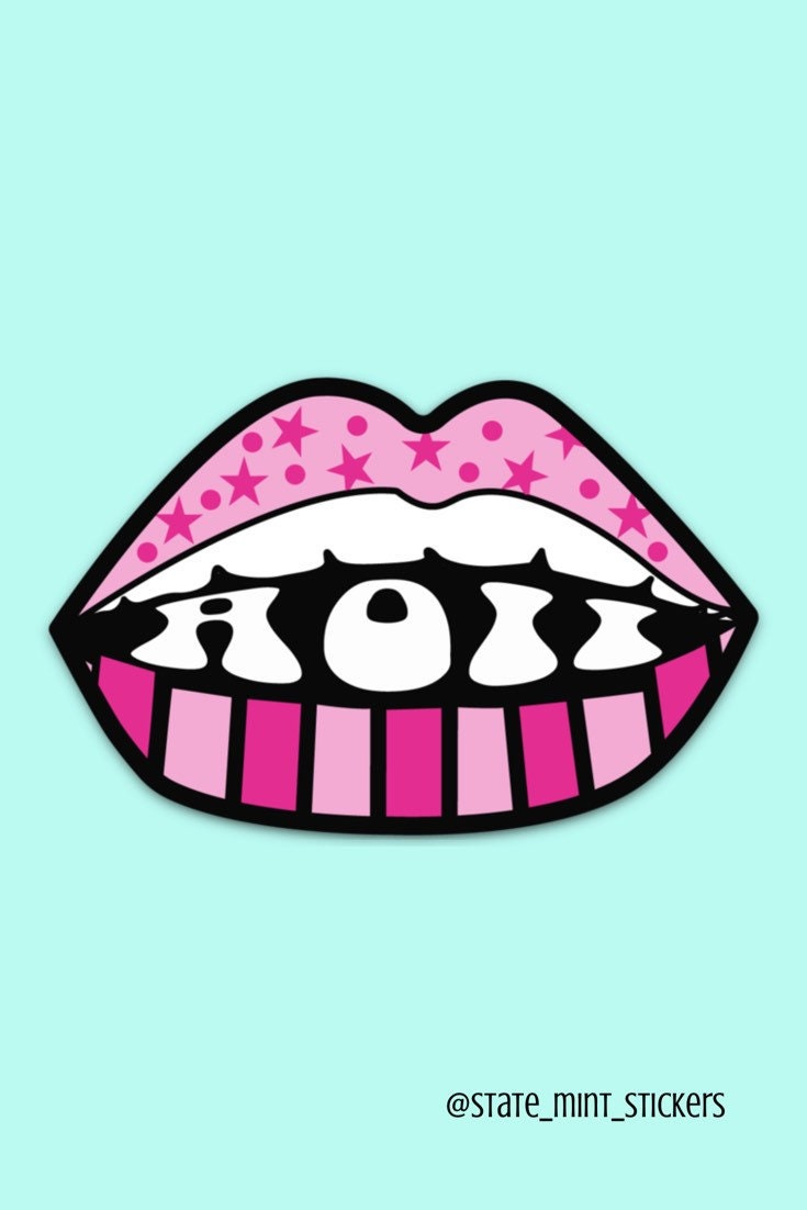 Alpha Omicron Pi Sorority Sticker | Pink Stars and Lips | 3.5" | Vinyl Decal for Car, Laptop, Yeti, Cooler, Water Bottle, and More
