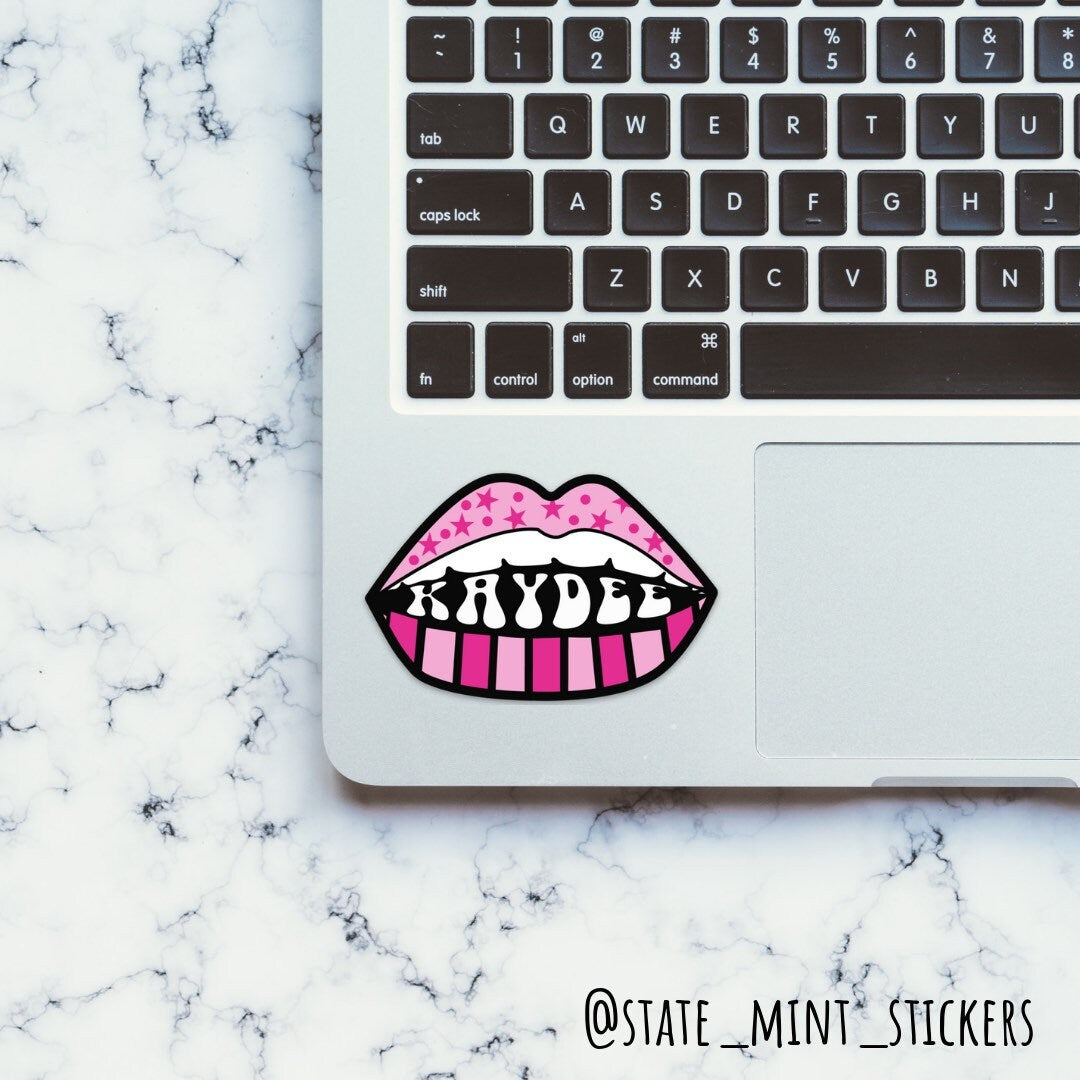 Kappa Delta Sorority Pink Lips and Stars Sticker / Decal for Car, Laptop, Water Bottle, Mug and More
