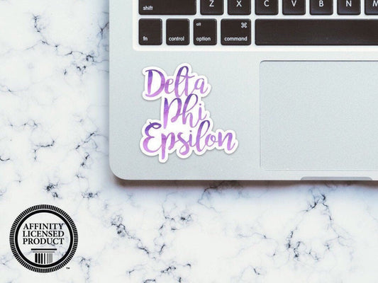 Delta Phi Epsilon Sorority Watercolor Vinyl Sticker / Decal  / Decal |  for Car, Laptop, Mug, Cup, Cooler, Planner