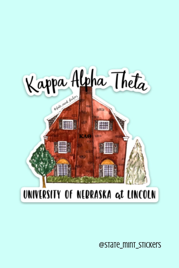 Kappa Alpha Theta Nebraska Lincoln Custom Sorority House Sticker | 3.5" Wide