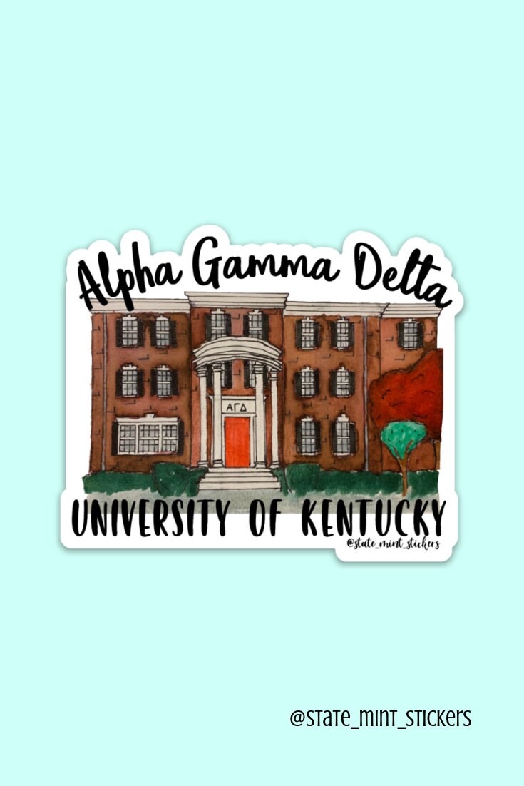 Alpha Gamma Delta University of Kentucky Custom Sorority House Sticker | 3.5" Wide