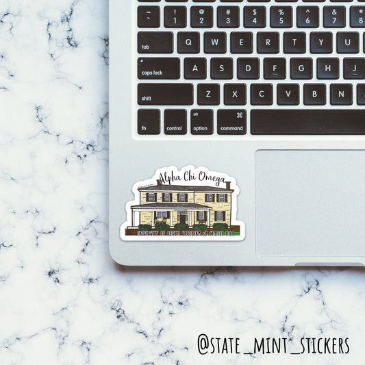 Alpha Chi Omega University of North Carolina at Chapel Hill Custom Sorority House Sticker | 3.5" Wide, big little, bid day, bulk order, axo