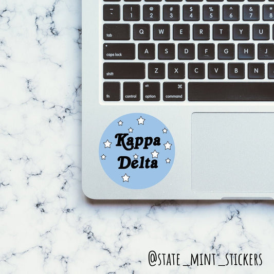 Kappa Delta Sorority Blue Stars Sticker / Decal for Car, Laptop, Water Bottle, Mug and More