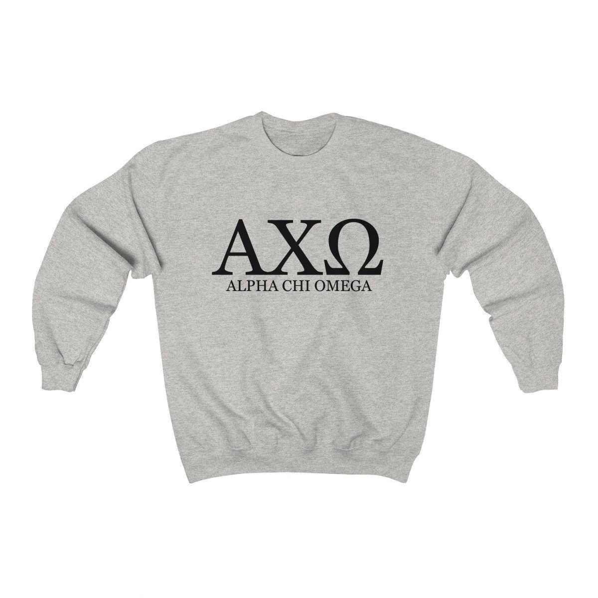 Alpha Chi Omega Sweatshirt | AXO Alpha Chi Sorority | Glidan Unisex Crewneck Sweatshirt | Greek Letters