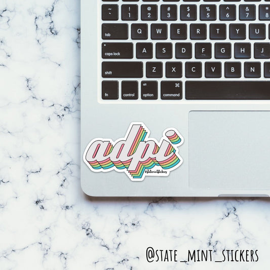 Alpha Delta Pi Retro Rainbow Sorority Sticker | 4" Wide