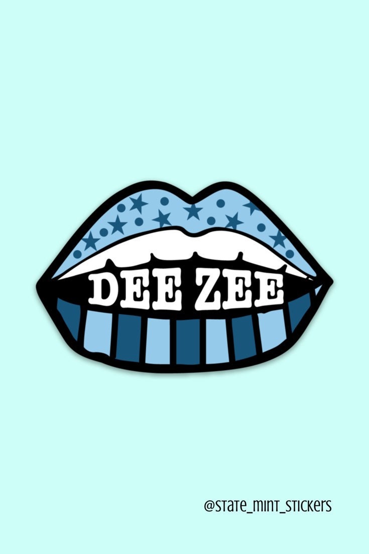 Delta Zeta Sorority Blue Stars & Lips DEE ZEE Sticker