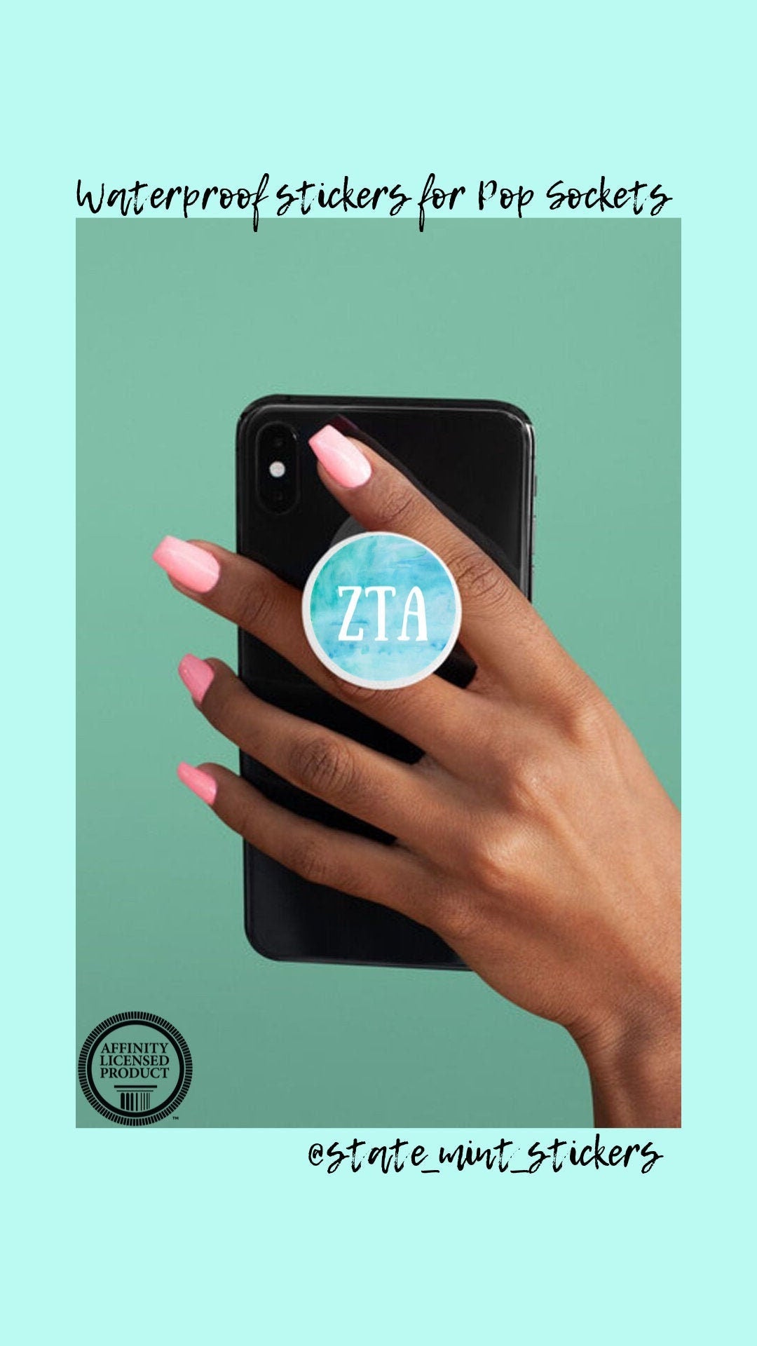 CHOOSE YOUR SORORITY  | Sorority Pop Socket / Day Planner Sticker / Decal | 1.5" Wide / use on popsocket car, laptop, cooler, waterbottle