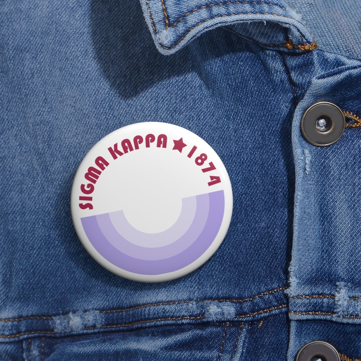 Copy of Sigma Kappa 1874 Lavender & Maroon Sorority Pin Buttons