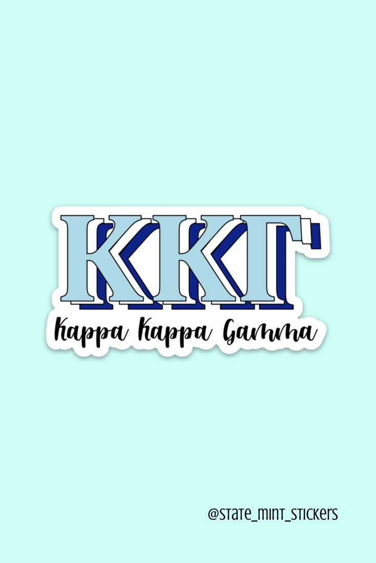 Kappa Kappa Gamma Sorority Layered Greek Letters Decal / Sticker | 3.5"  / Decal |  for Car, Laptop, Mug, Cup, Cooler, Planner