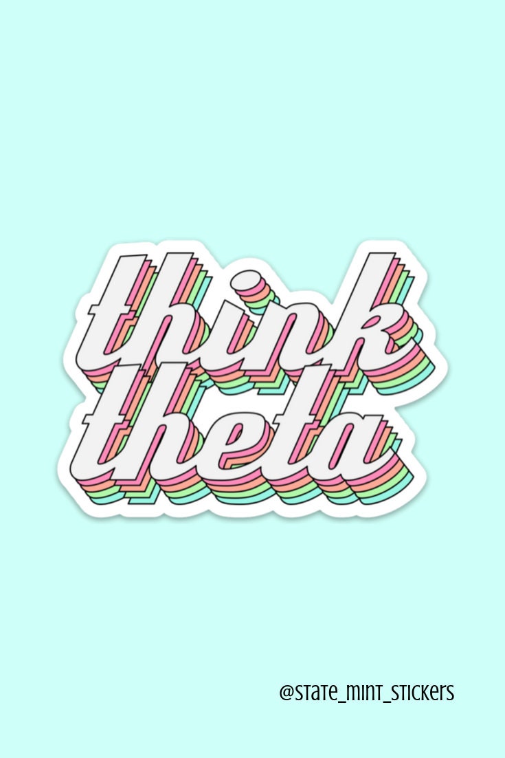 Kappa Alpha Theta "Think Theta" Pastel Layers Sorority Sticker / Decal | 4" Wide