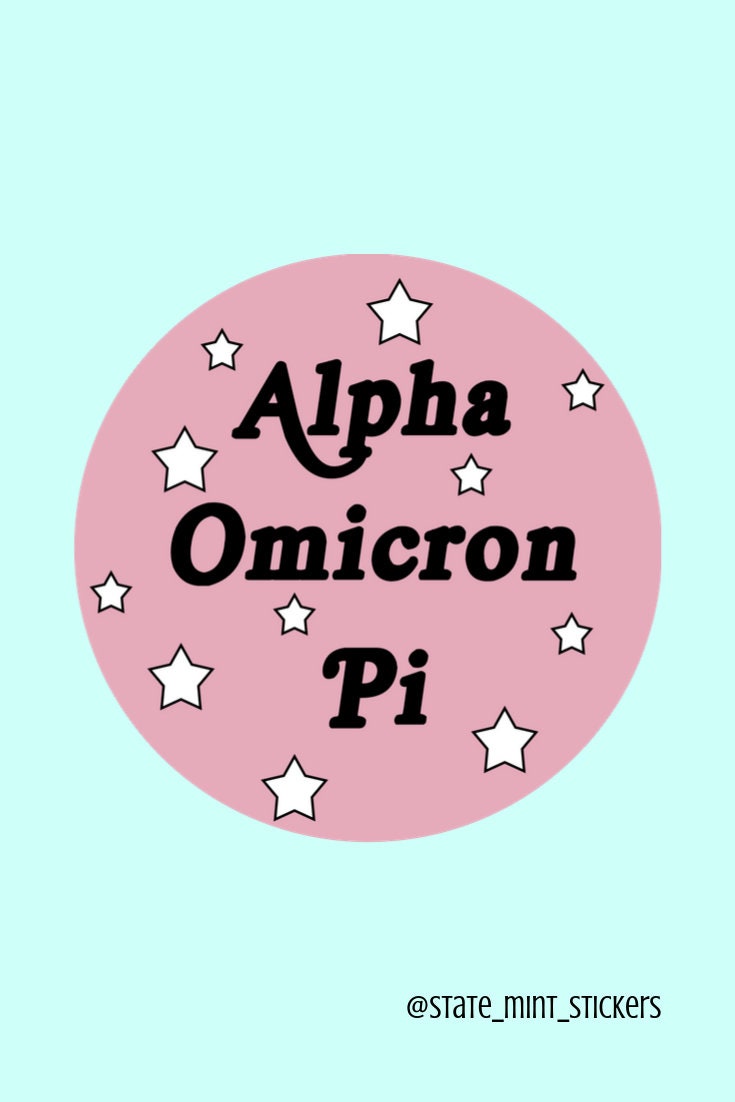 Alpha Omicron Pi Sorority Sticker | Groovy Stars | 3.5" | Vinyl Decal for Car, Laptop, Yeti, Cooler, Water Bottle, and More