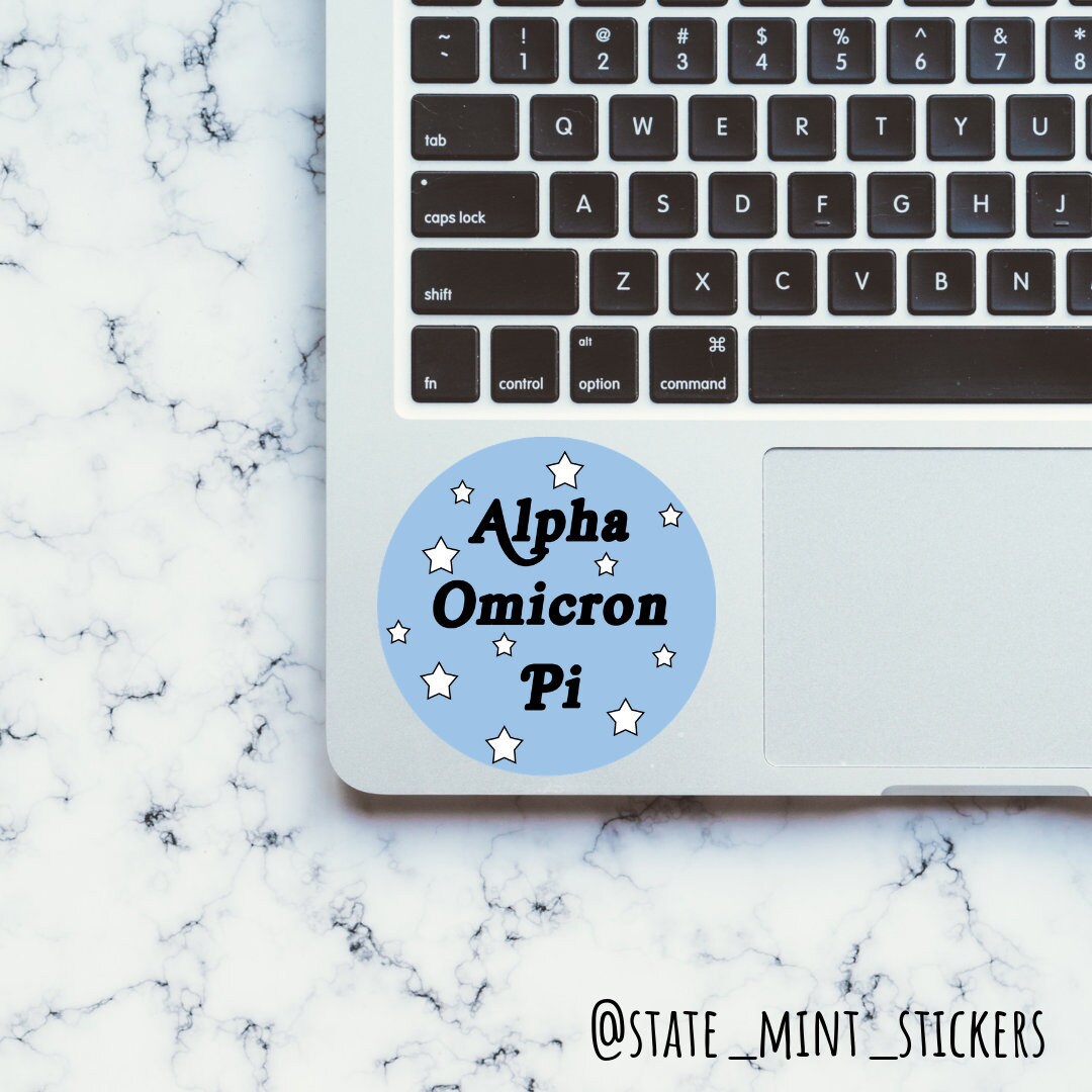 Alpha Omicron Pi Sorority Sticker | Groovy Stars | 3.5" | Vinyl Decal for Car, Laptop, Yeti, Cooler, Water Bottle, and More