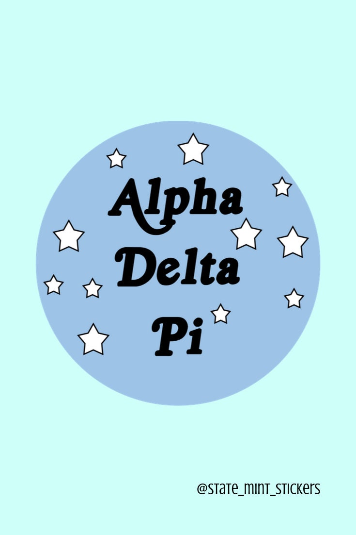 Alpha Delta Pi Blue Stars Sticker / Decal  | 3.5" | for car, laptop, cooler, water bottle and more |  big little reveal, bid day basket,