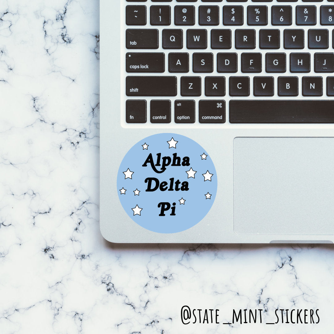 Alpha Delta Pi Blue Stars Sticker / Decal  | 3.5" | for car, laptop, cooler, water bottle and more |  big little reveal, bid day basket,