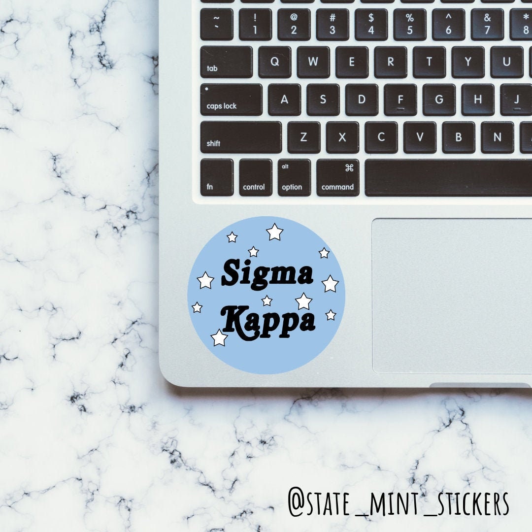 Sigma Kappa Sorority Pastel Blue Stars Sticker  | 3.5" Wide