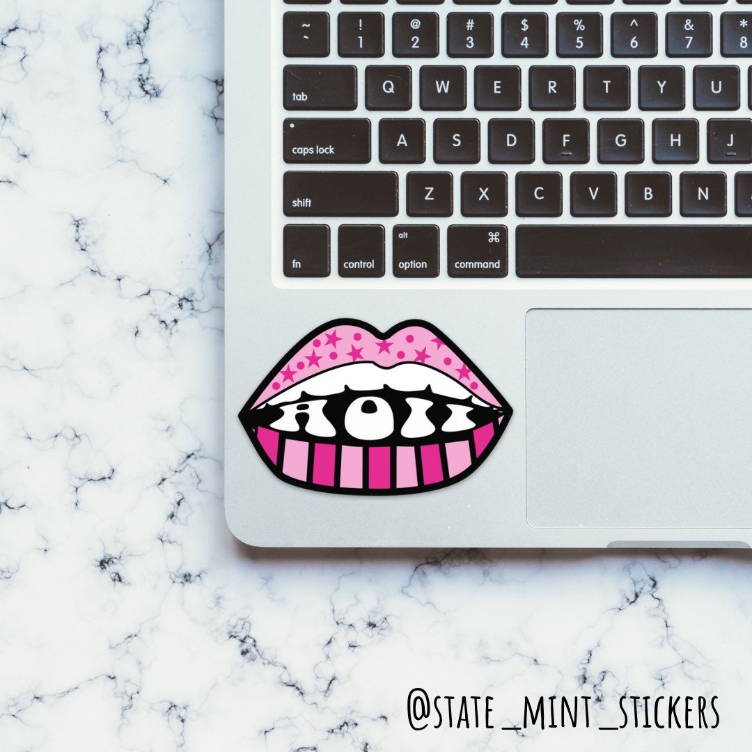 Alpha Omicron Pi Sorority Sticker | Pink Stars and Lips | 3.5" | Vinyl Decal for Car, Laptop, Yeti, Cooler, Water Bottle, and More