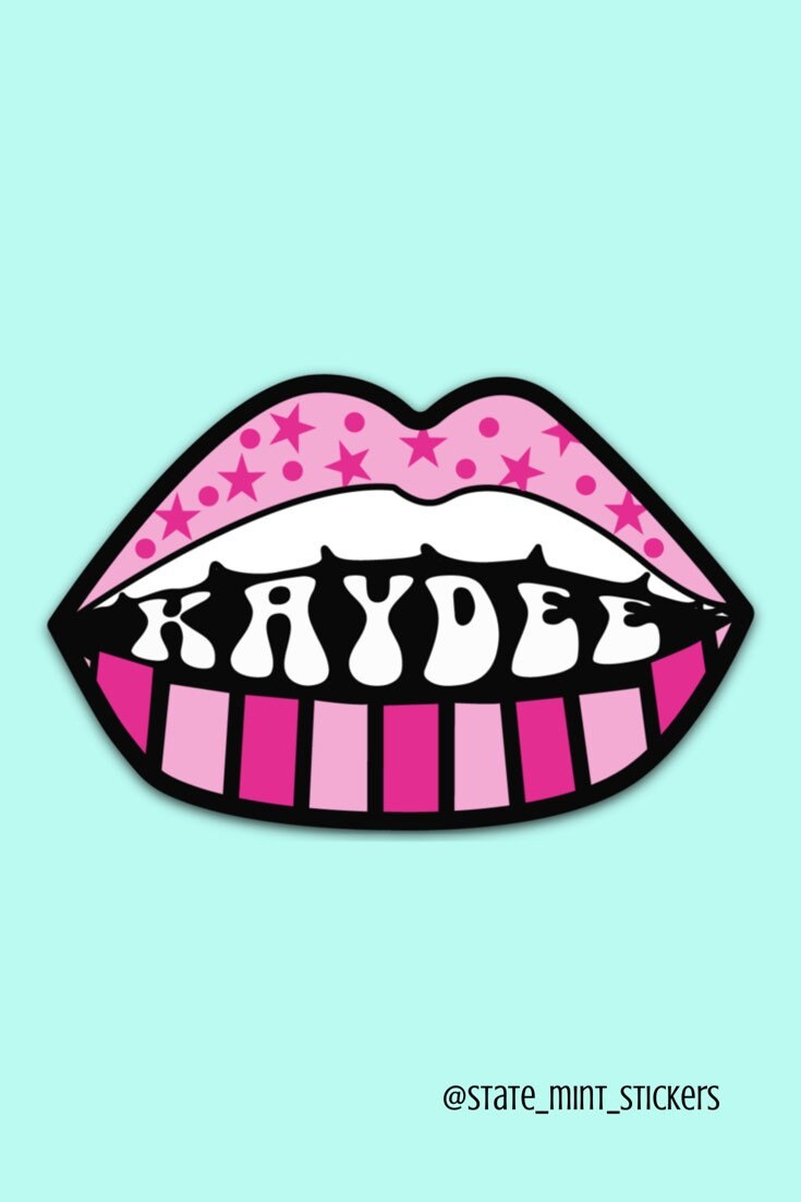 Kappa Delta Sorority Pink Lips and Stars Sticker / Decal for Car, Laptop, Water Bottle, Mug and More