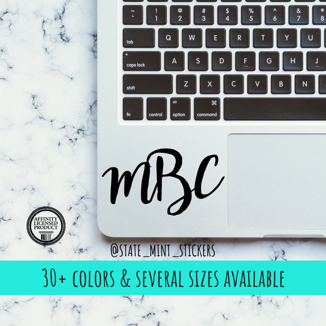 Monogram Vinyl Transfer Decal / Sticker | Waterproof for Car, Laptop, Water Bottle, Cooler