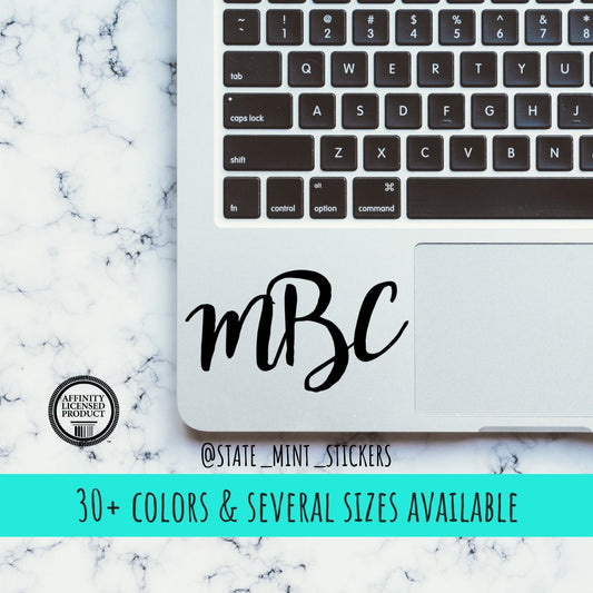 Monogram Vinyl Transfer Decal / Sticker | Waterproof for Car, Laptop, Water Bottle, Cooler