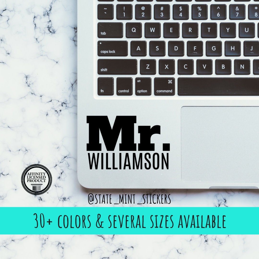 Custom Name for Him Mr. Vinyl Transfer Decal / Sticker | Waterproof for Car, Laptop, Water Bottle, Cooler | Groom, Husband, Son, Teacher