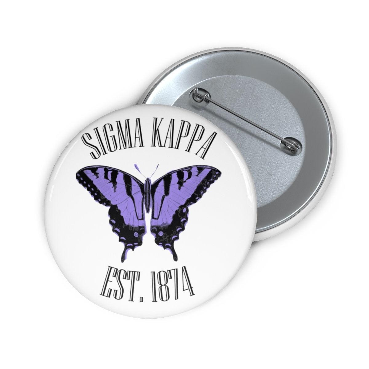 Sigma Kappa 1874 Lavender Butterfly Sorority Pin Buttons