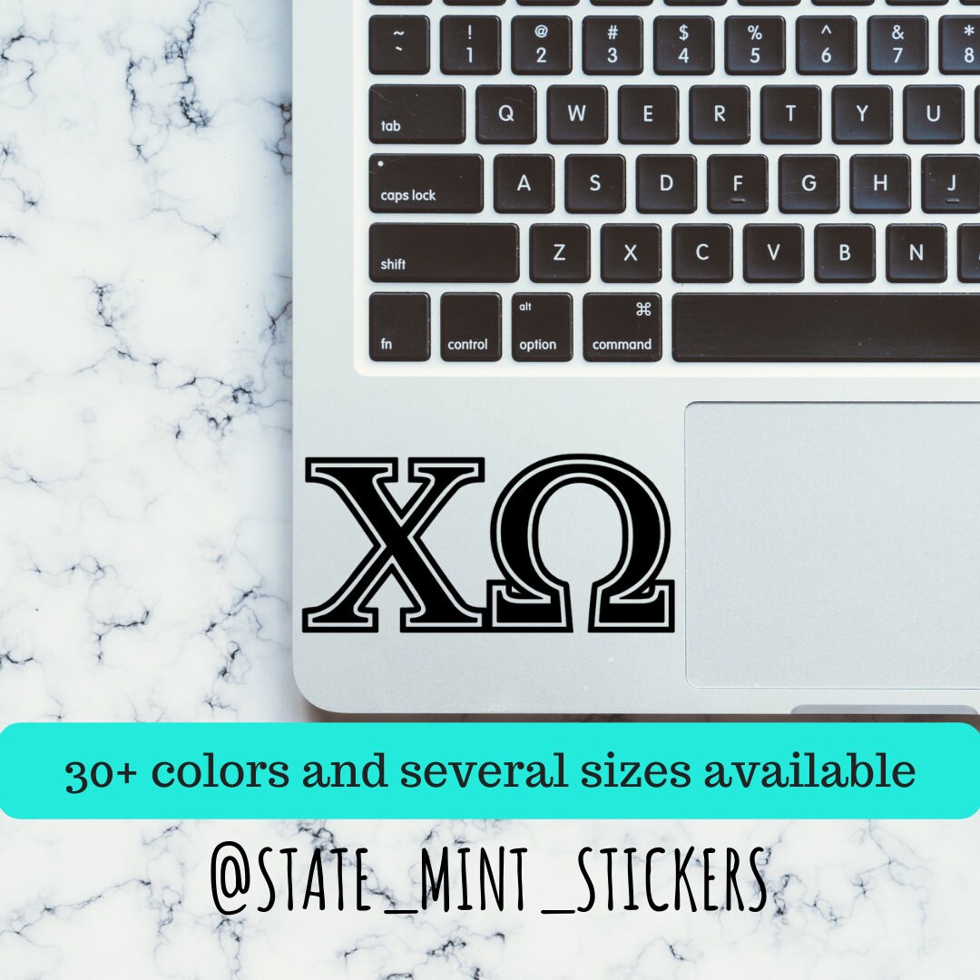 BULK ORDER - 10 white 4” decals - Chi Omega Sorority Vinyl Transfer Decal / Sticker | Waterproof for Car, Laptop, Water Bottle, Cooler