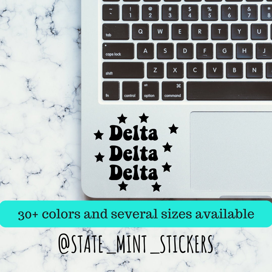 Delta Delta Delta Tri Delta Sorority Stars Vinyl Transfer Decal / Sticker | Waterproof for Car, Laptop, Water Bottle, Cooler
