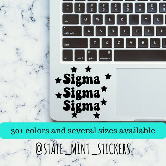 Sigma Sigma Sigma  Stars Tri Sigma Sorority Vinyl Transfer Decal / Sticker | Waterproof laptop sticker car decal