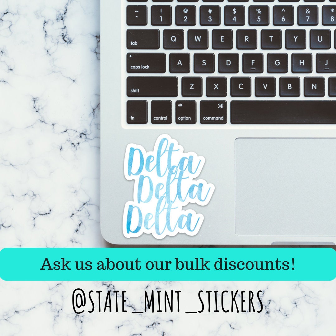 Delta Delta Delta Tri Delta Sorority Blue Watercolor Sticker | Official Licensed Product  | 3.5" Wide