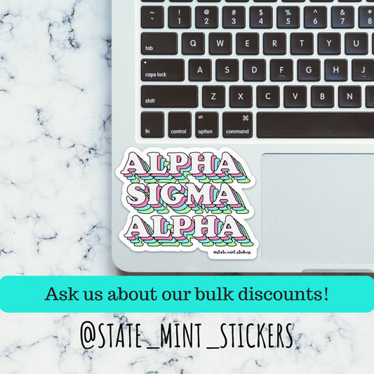 Alpha Sigma Alpha Sorority Pastel Layers Sticker | Official Licensed Product  | 4" Wide