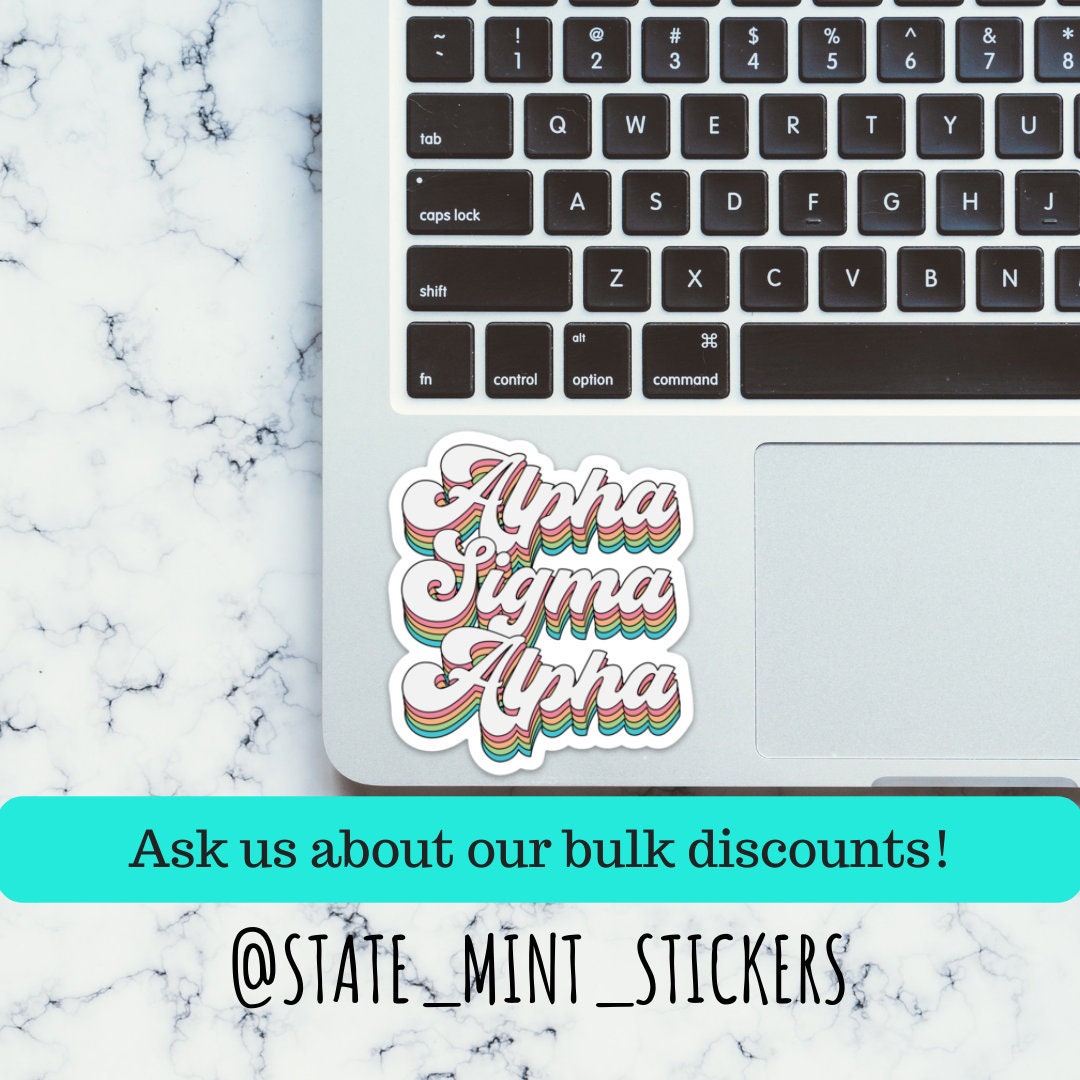 Alpha Sigma Alpha Sorority Groovy Rainbow Sticker | Official Licensed Product  | 4" Wide