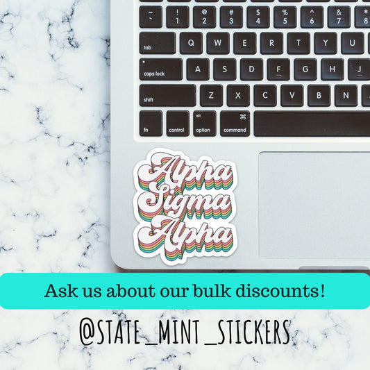 Alpha Sigma Alpha Sorority Groovy Rainbow Sticker | Official Licensed Product  | 4" Wide