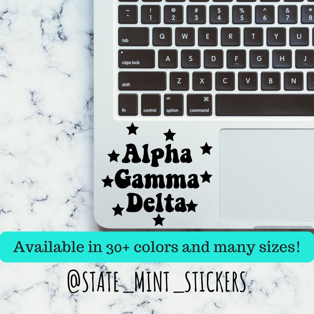 Alpha Gamma Delta Sorority Star Vinyl Transfer Decal / Sticker | Waterproof for Car, Laptop, Water Bottle, Cooler