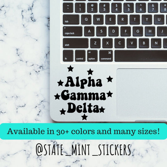 Alpha Gamma Delta Sorority Star Vinyl Transfer Decal / Sticker | Waterproof for Car, Laptop, Water Bottle, Cooler