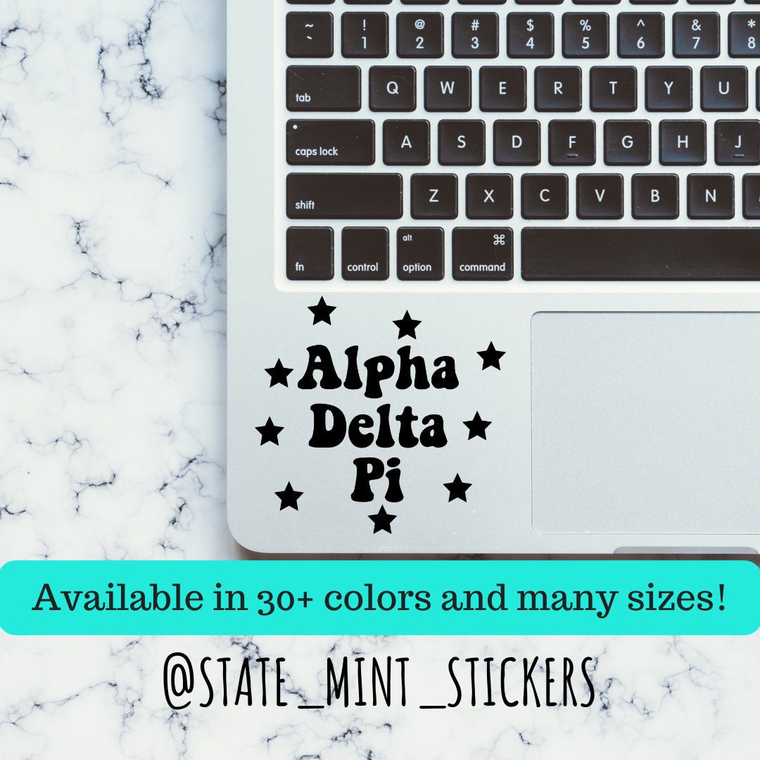 Alpha Delta Pi Star Sorority Vinyl Transfer Decal / Sticker | Waterproof for Car, Laptop, Water Bottle, Cooler