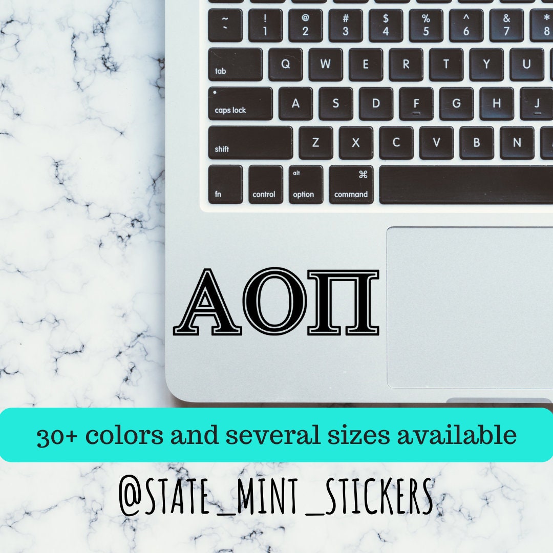 Alpha Omicron Pi Sorority Vinyl Transfer Decal / Sticker | Waterproof for Car, Laptop, Water Bottle, Cooler
