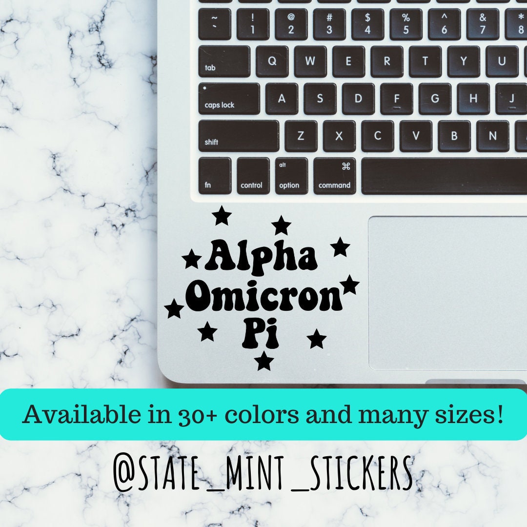 Alpha Omicron Pi Sorority Star Vinyl Transfer Decal / Sticker | Waterproof for Car, Laptop, Water Bottle, Cooler