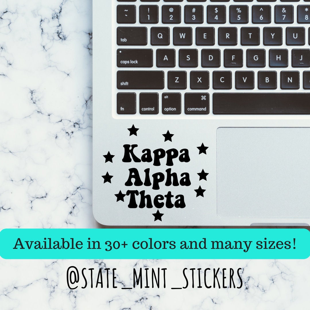 Kappa Alpha Theta Sorority Stars Vinyl Transfer Decal / Sticker | Waterproof for Car, Laptop, Water Bottle, Cooler