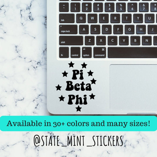 Pi Beta Phi Sorority Stars Vinyl Transfer Decal / Sticker | Waterproof for Car, Laptop, Water Bottle, Cooler, laptop sticker car decal